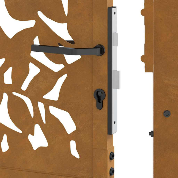 vidaXL Garden Gate 100x100 cm Weatherproof Steel Leaf Design