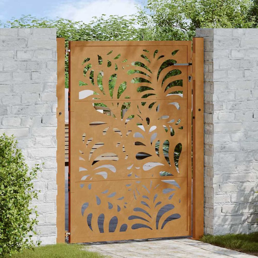 vidaXL Garden Gate 100x125 cm Weathering Steel Wavy Design