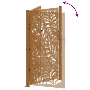 vidaXL Garden Gate 100x175 cm Weathering Steel Wavy Design