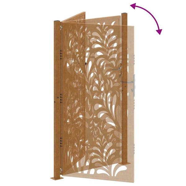 vidaXL Garden Gate 100x175 cm Weathering Steel Wavy Design