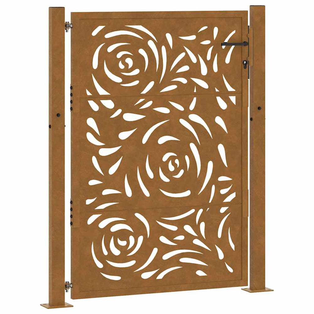 vidaXL Garden Gate 100x150 cm Weathering Steel Flame Design