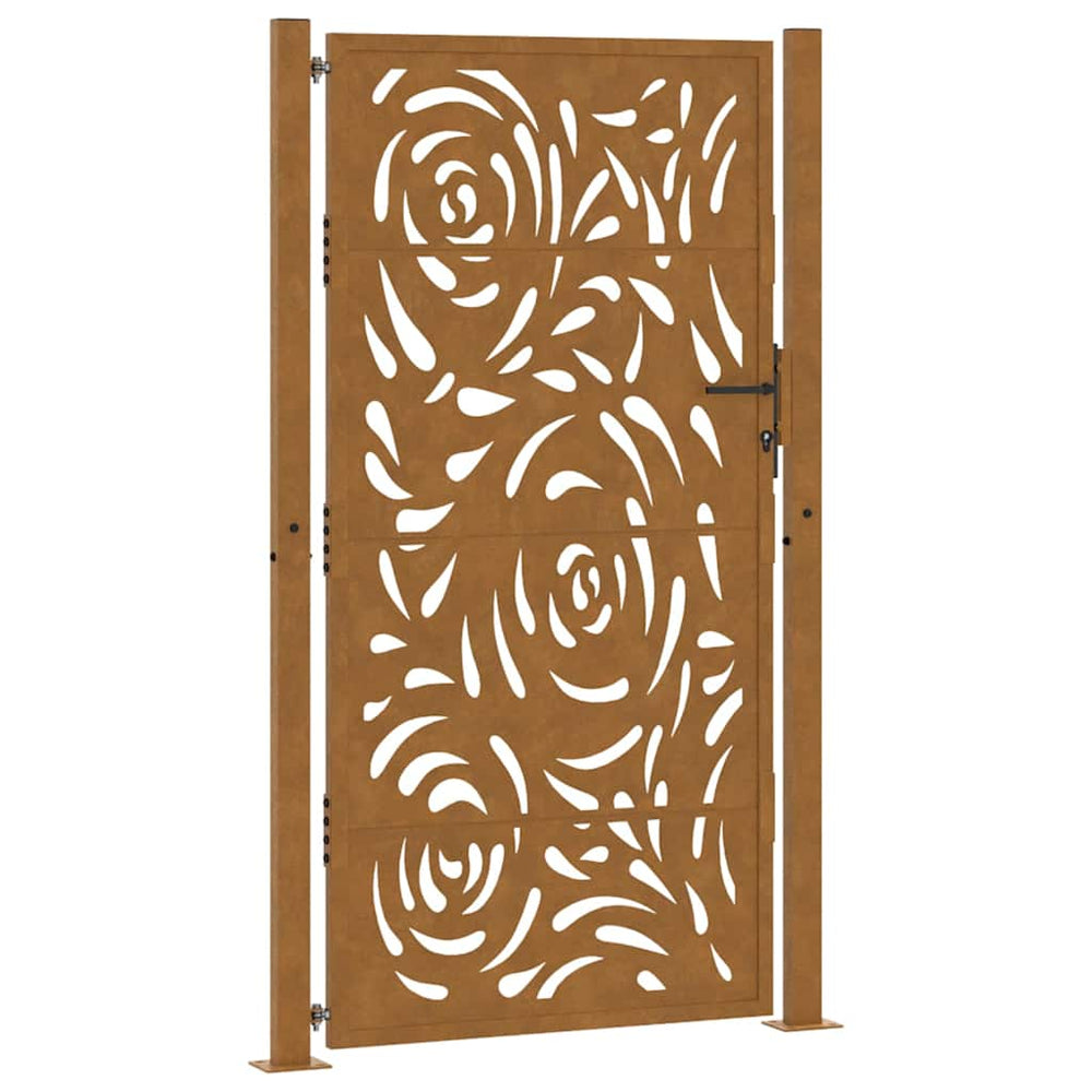 vidaXL Garden Gate 100x175 cm Weathering Steel Flame Design