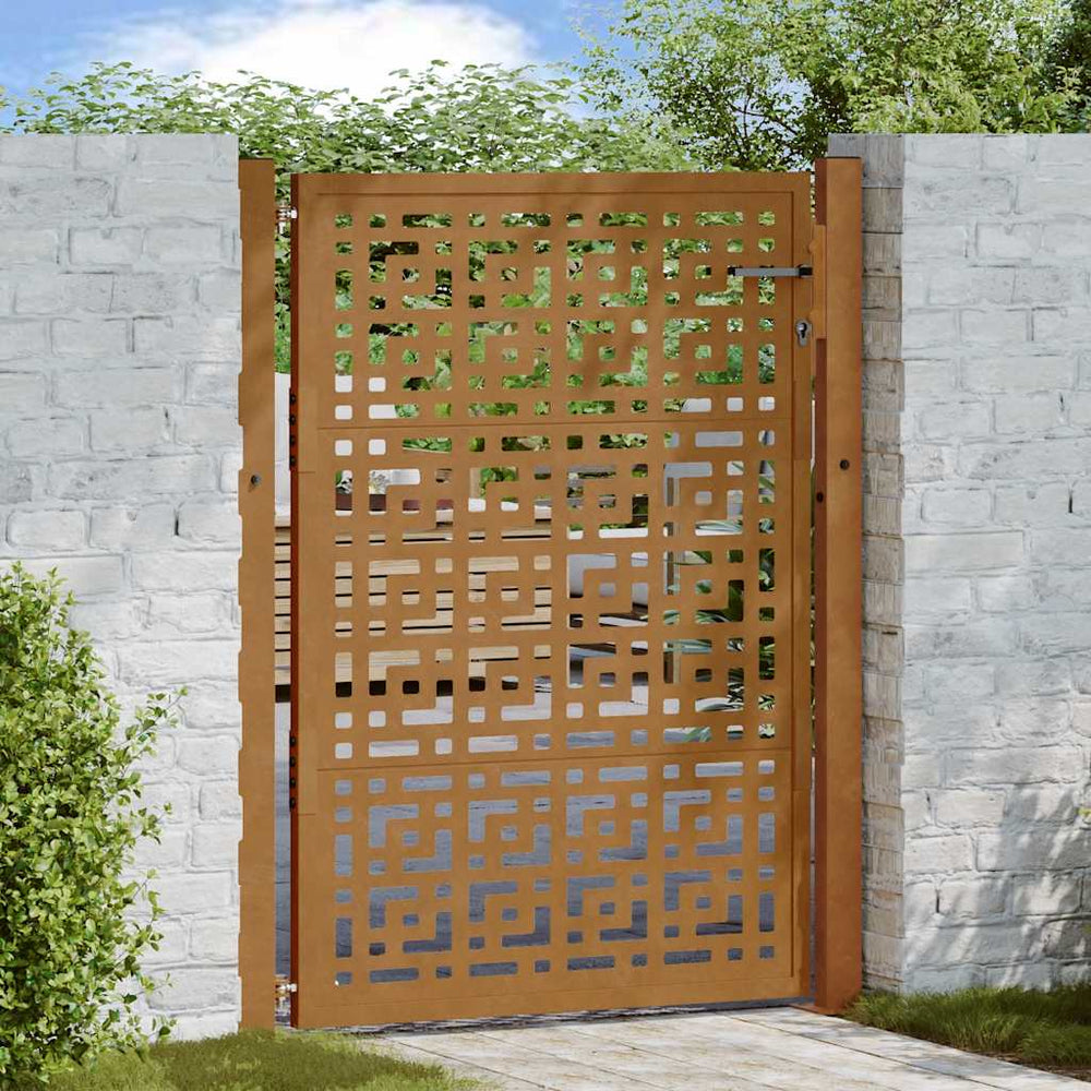 Gartentor 100x150cm Verwitterungsstahl Kreuzdesign