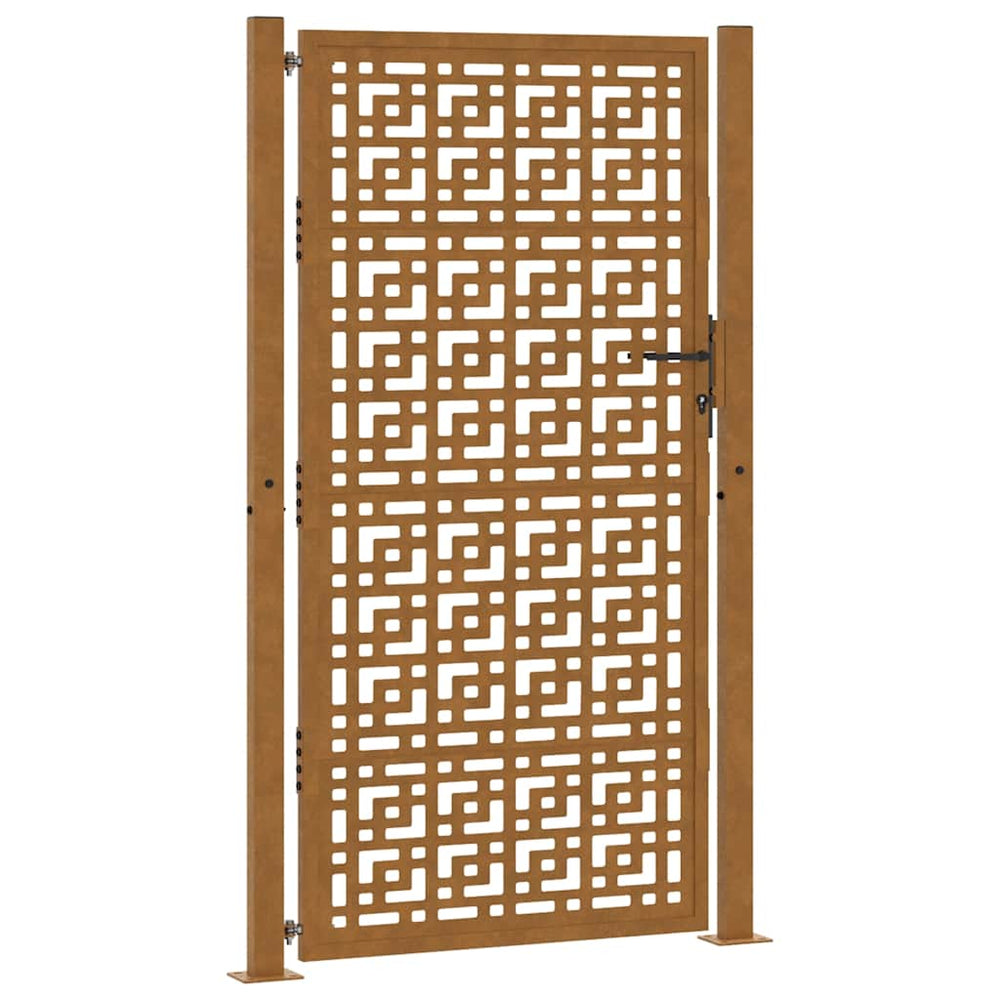 Gartentor 100x175 cm Verwitterungsstahl Kreuzdesign
