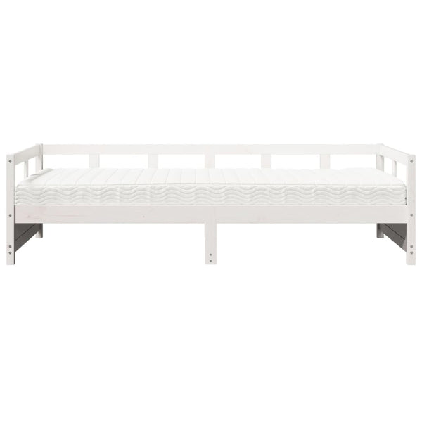 vidaXL Day Bed with Mattress White 80x200 cm Solid Pine Wood