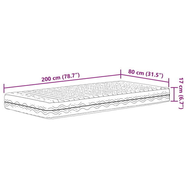 vidaXL Day Bed with Mattress White 80x200 cm Solid Pine Wood