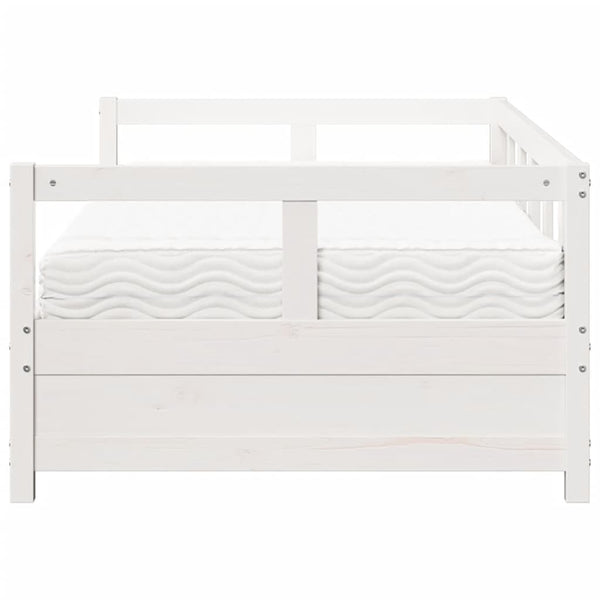 vidaXL Day Bed with Mattress White 80x200 cm Solid Pine Wood