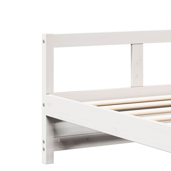vidaXL Day Bed with Mattress White 80x200 cm Solid Pine Wood