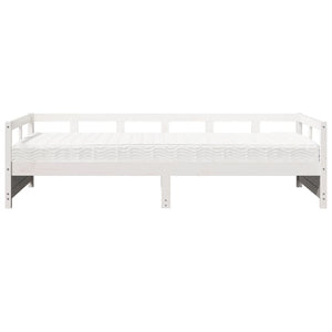 vidaXL Day Bed with Mattress White 90x200 cm Solid Pine Wood