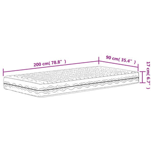 vidaXL Day Bed with Mattress White 90x200 cm Solid Pine Wood