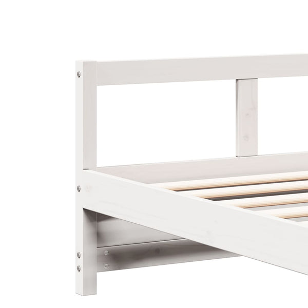 vidaXL Day Bed with Mattress White 90x200 cm Solid Pine Wood