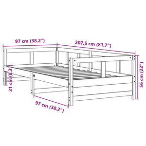 vidaXL Day Bed with Mattress White 90x200 cm Solid Pine Wood