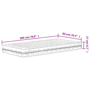 vidaXL Day Bed with Mattress Waxed Brown 90x200 cm Solid Pine Wood