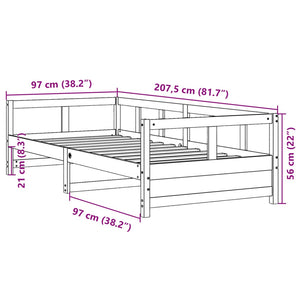 vidaXL Day Bed with Mattress Waxed Brown 90x200 cm Solid Pine Wood