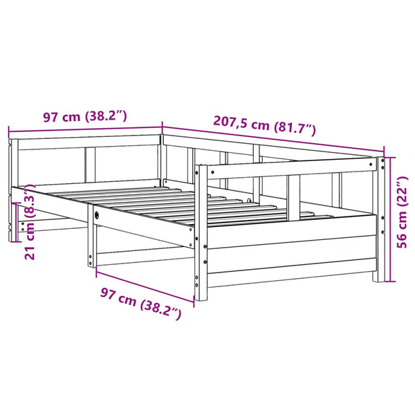 vidaXL Day Bed with Mattress Waxed Brown 90x200 cm Solid Pine Wood