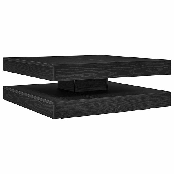 vidaXL Coffee Table 360-Degree Rotatable Black Oak Look 90x90x34.5 cm