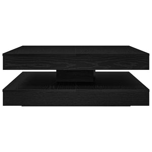 vidaXL Coffee Table 360-Degree Rotatable Black Oak Look 90x90x34.5 cm