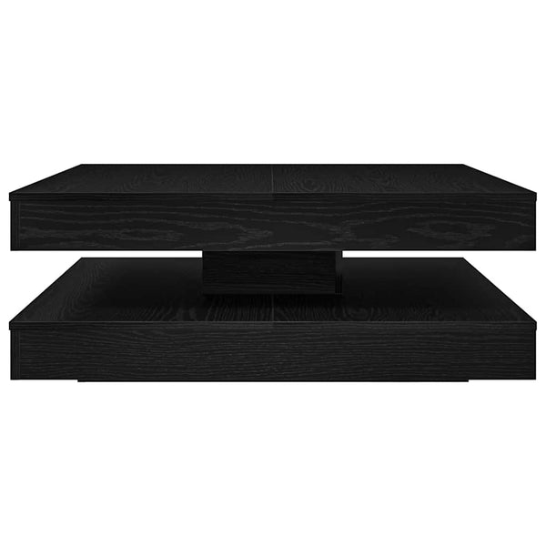 vidaXL Coffee Table 360-Degree Rotatable Black Oak Look 90x90x34.5 cm