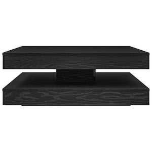 vidaXL Coffee Table 360-Degree Rotatable Black Oak Look 90x90x34.5 cm