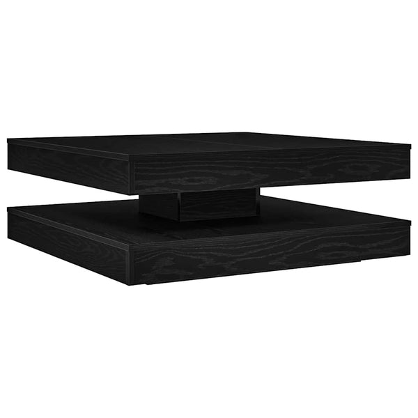 vidaXL Coffee Table 360-Degree Rotatable Black Oak Look 90x90x34.5 cm