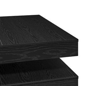 vidaXL Coffee Table 360-Degree Rotatable Black Oak Look 90x90x34.5 cm