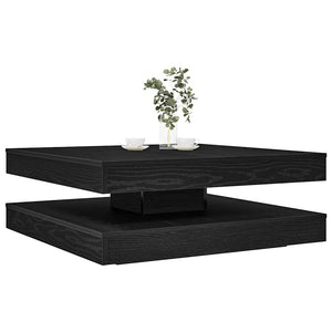 vidaXL Coffee Table 360-Degree Rotatable Black Oak Look 90x90x34.5 cm