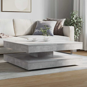 vidaXL Coffee Table 360-Degree Rotating Concrete Gray 90x90x34.5 cm