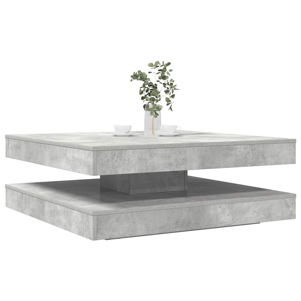 vidaXL Coffee Table 360-Degree Rotating Concrete Gray 90x90x34.5 cm