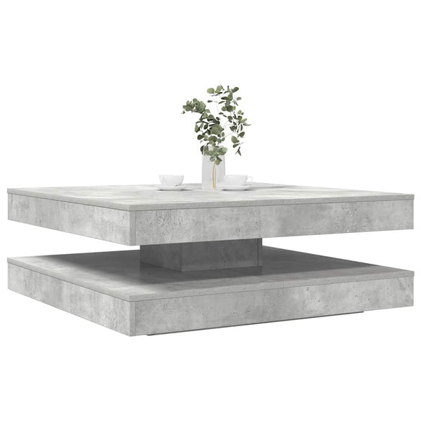 vidaXL Coffee Table 360-Degree Rotating Concrete Gray 90x90x34.5 cm