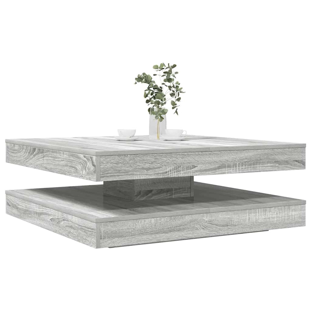 vidaXL Coffee Table 360-Degree Rotatable Grey Sonoma 90x90x34.5 cm