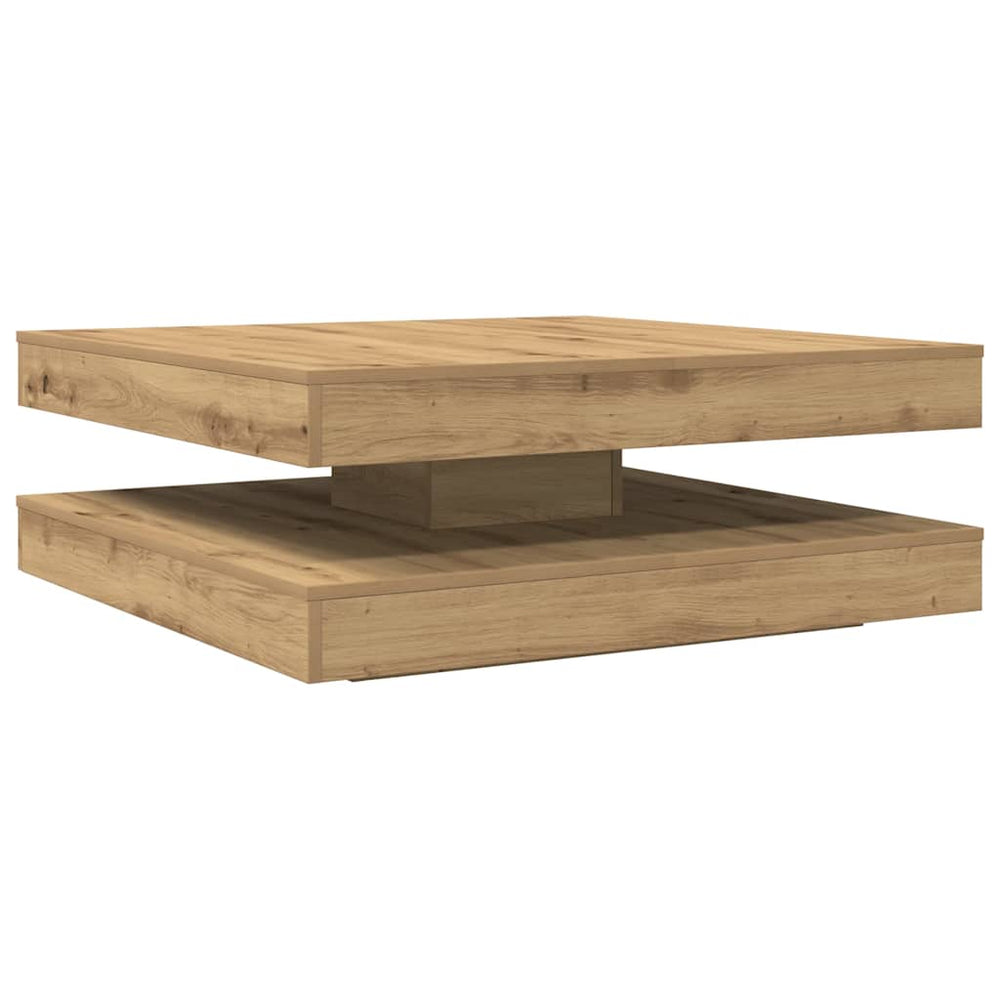 vidaXL Coffee Table 360-Degree Rotating Artisan Oak 90x90x34.5 cm