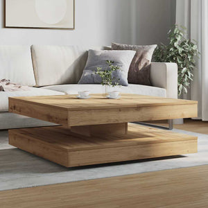 vidaXL Coffee Table 360-Degree Rotating Artisan Oak 90x90x34.5 cm