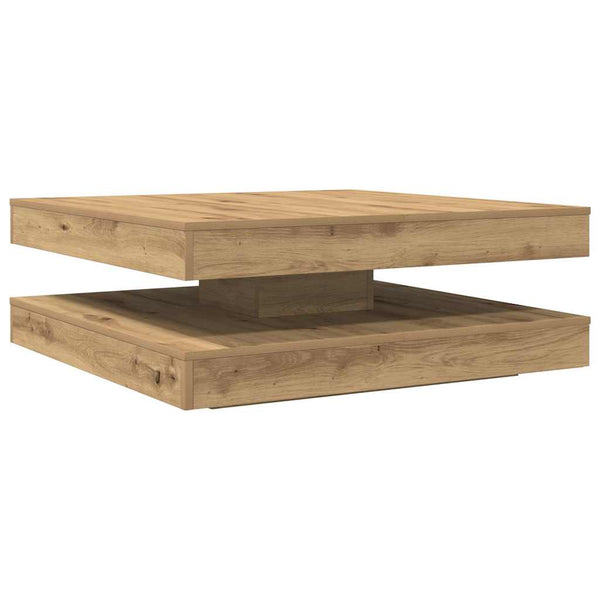 vidaXL Coffee Table 360-Degree Rotating Artisan Oak 90x90x34.5 cm