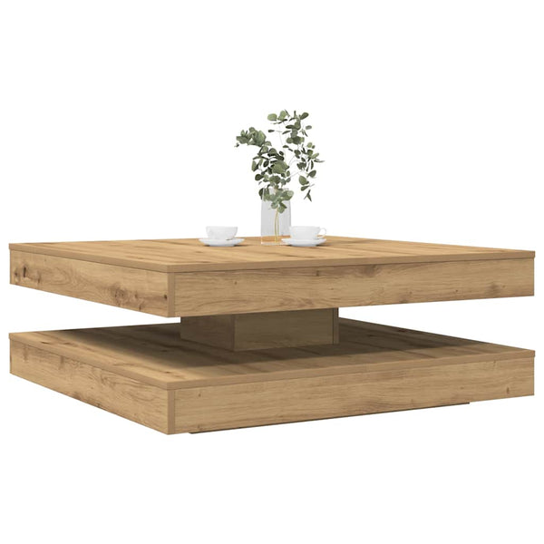 vidaXL Coffee Table 360-Degree Rotating Artisan Oak 90x90x34.5 cm