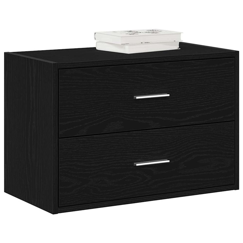 vidaXL 2-Drawer Cabinet Black Oak Look 60x31x40 cm