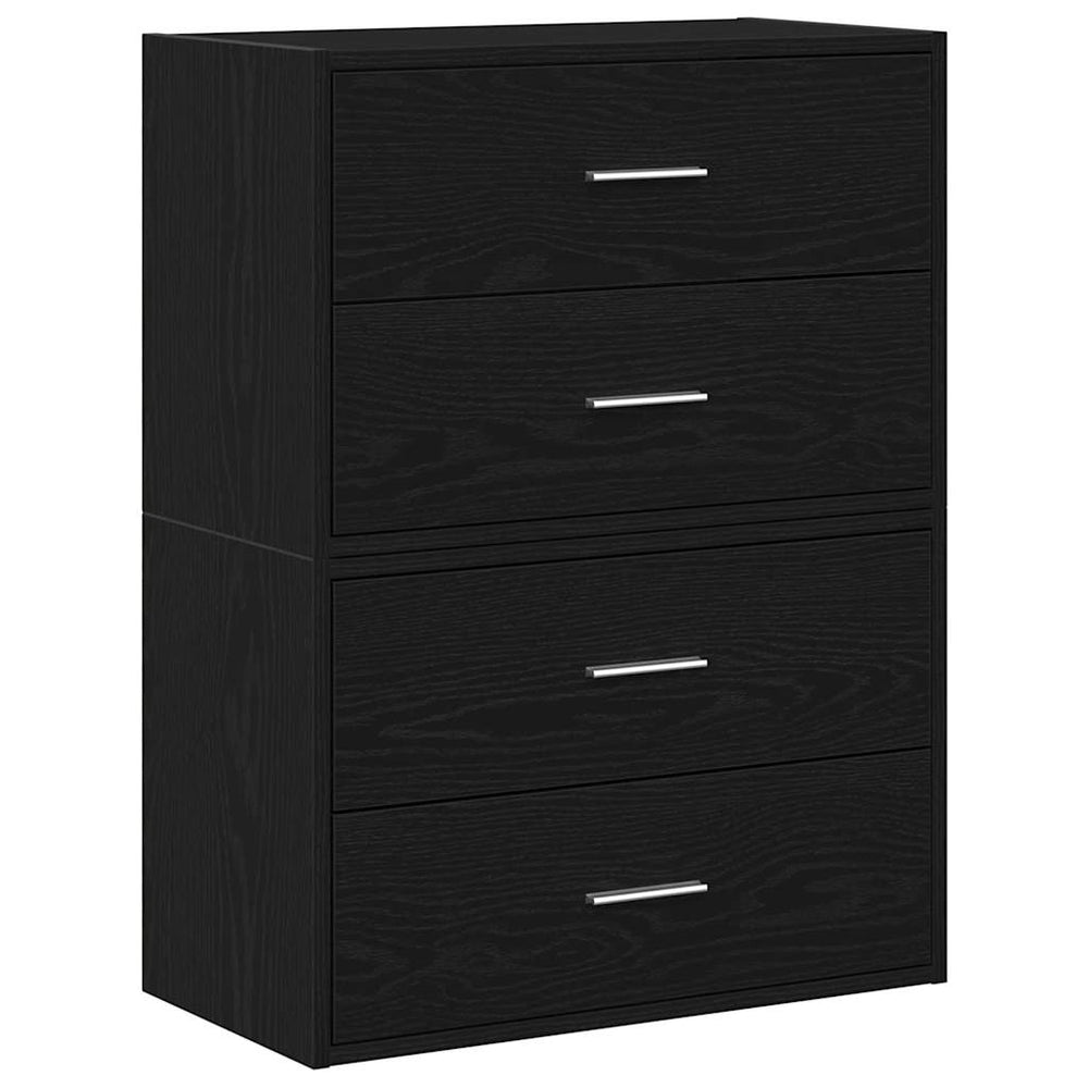vidaXL 2-Drawer Cabinets 2 pcs. Black Oak Look 60x31x40cm