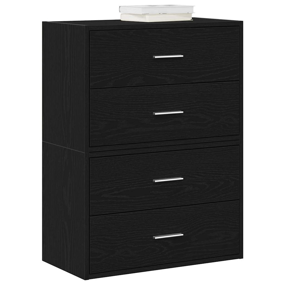 vidaXL 2-Drawer Cabinets 2 pcs. Black Oak Look 60x31x40cm
