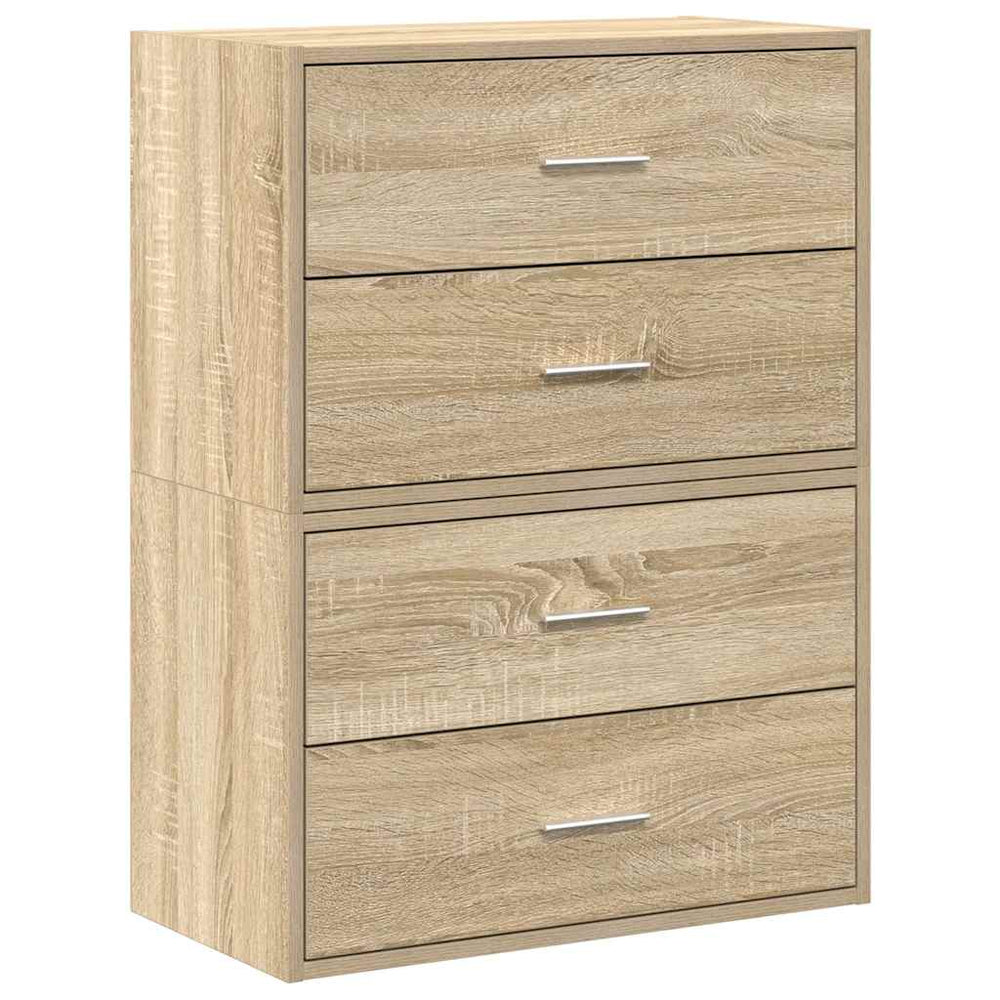vidaXL 2-Drawer Cabinets 2 pcs Sonoma Oak 60x31x40 cm
