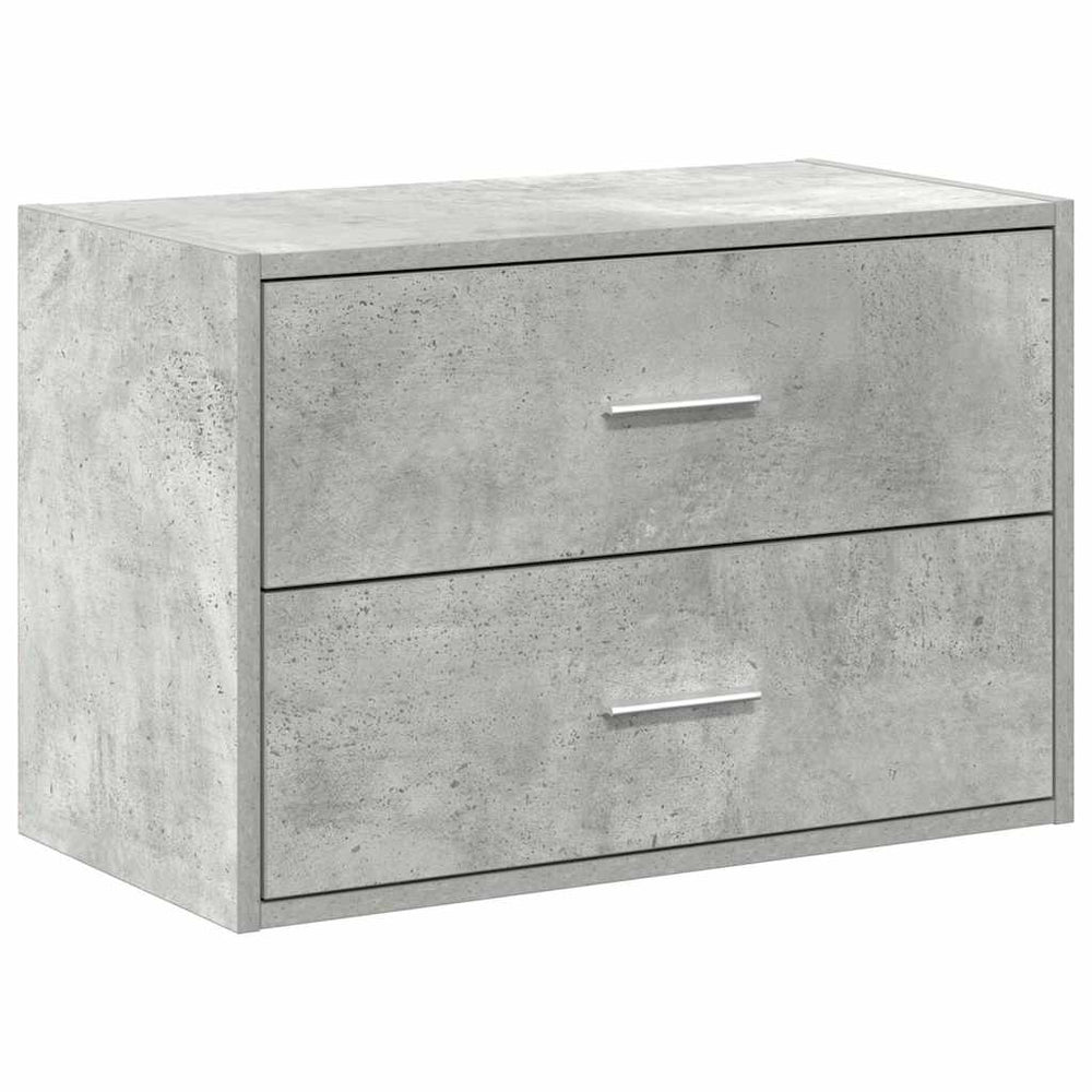 vidaXL 2-Drawer Cabinet Concrete Grey 60x31x40 cm Engineered Wood