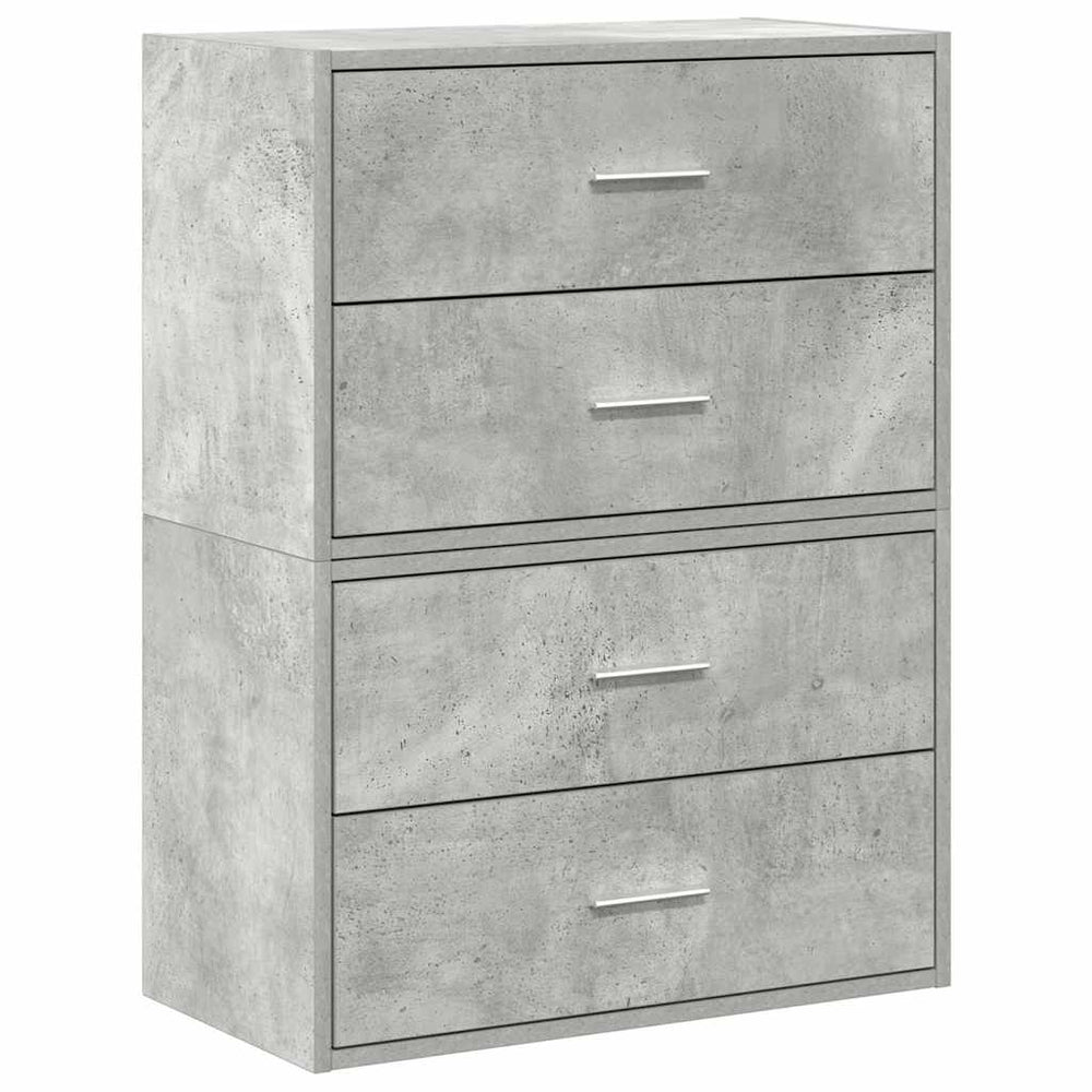 vidaXL 2-Drawer Nightstands 2 pcs Concrete Gray 60x31x40 cm