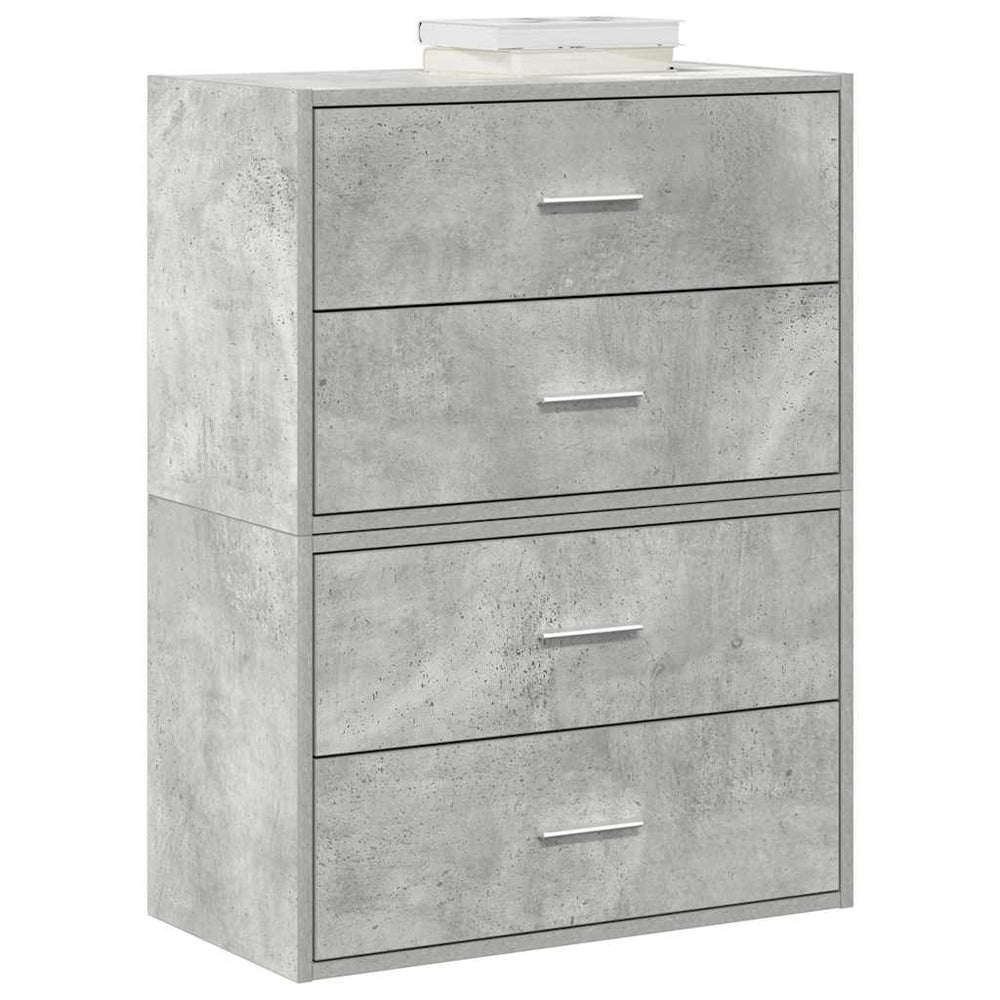 vidaXL 2-Drawer Nightstands 2 pcs Concrete Gray 60x31x40 cm