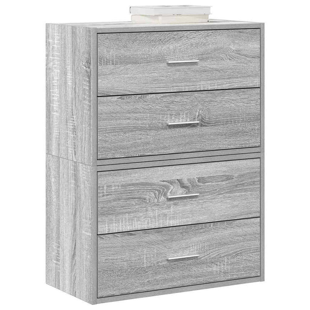 vidaXL 2-Drawer Nightstands 2 pcs Sonoma Grey 60x31x40 cm