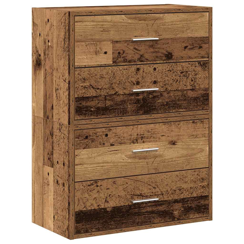 vidaXL 2-Drawer Cabinets 2 pcs. Reclaimed Wood Look 60x31x40cm