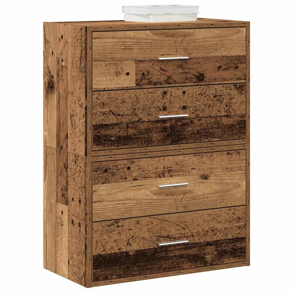 vidaXL 2-Drawer Cabinets 2 pcs. Reclaimed Wood Look 60x31x40cm