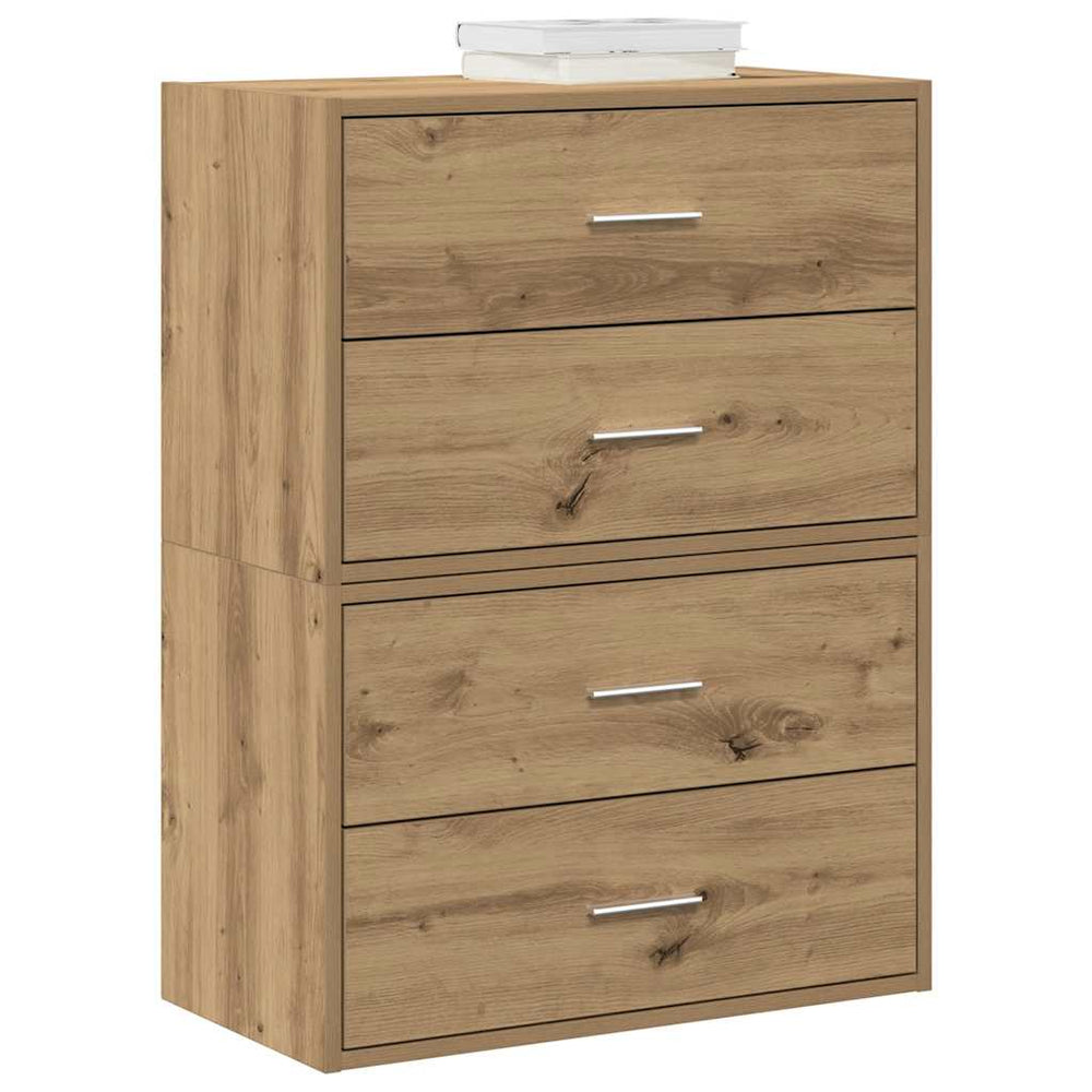 vidaXL Nightstands with 2 Drawers 2 pcs. Artisan Oak 60x31x40cm