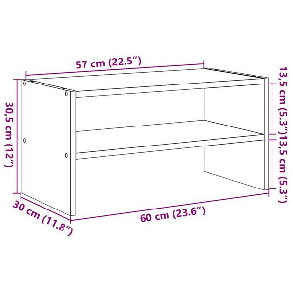 vidaXL Stackable Shoe Rack Sonoma Oak 60x30x30.5 cm