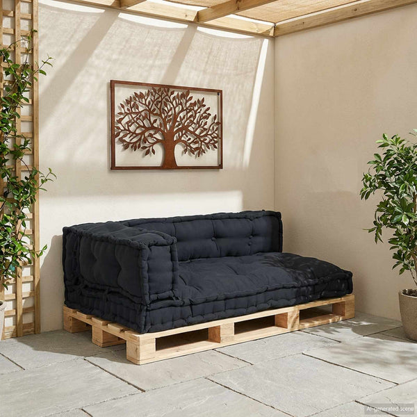Palettensofa Kissen Anthrazit 3er Set