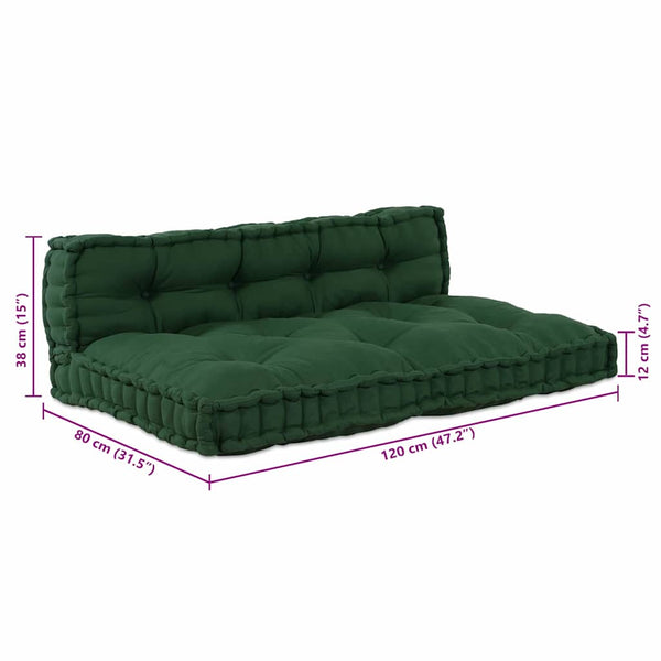 Palettenkissen Grün 120x80 cm 2er Set