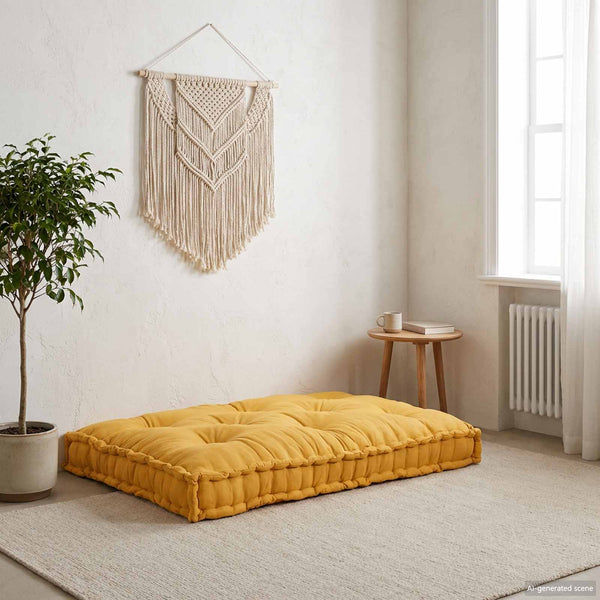 Gelbes Palettenkissen 120x80 cm