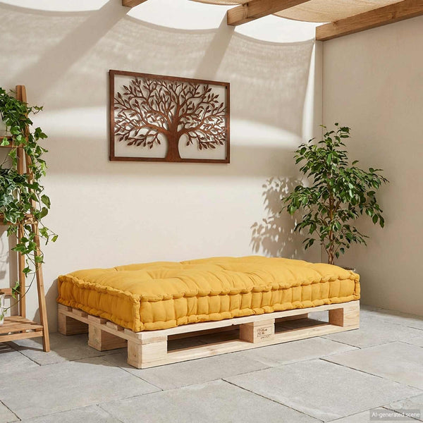 Gelbes Palettenkissen 120x80 cm